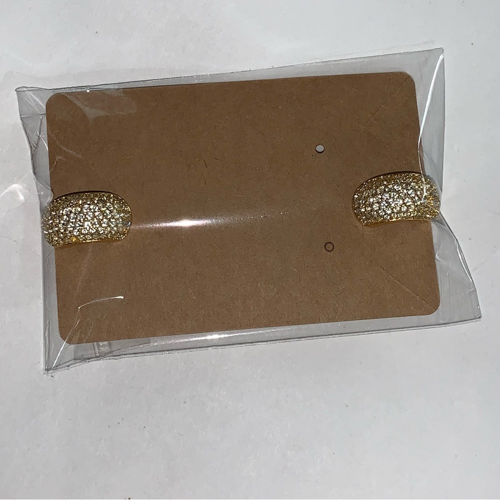 vintage CHRISTIAN DIOR clip back huggie EARRINGS w/Swarovski crystals - Picture 9 of 12